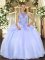 Halter Top Sleeveless Military Ball Dresses For Women Floor Length Beading Blue Organza