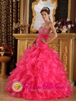 Beautiful Mermaid Ruffles and Beaded Decorate Bust Sweet 16 Dresses With Sweetheart Florr-length in Bonsall CA