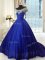 Off the Shoulder Ball Gowns Cap Sleeves Royal Blue Quinceanera Dresses Lace Up