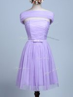 Lavender Empire Tulle Strapless Sleeveless Belt Mini Length Side Zipper Court Dresses for Sweet 16(SKU SWBD118-3BIZ)