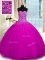Sweetheart Sleeveless Lace Up Quinceanera Dresses Fuchsia Tulle