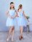 Admirable Aqua Blue Vestidos de Damas Prom and Party with Ruching V-neck Sleeveless Lace Up
