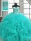 Hot Selling Turquoise Lace Up Sweetheart Beading and Ruffles Quinceanera Dress Organza Sleeveless
