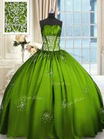 Clearance Floor Length Quinceanera Gowns Strapless Sleeveless Lace Up