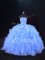 Ball Gowns 15th Birthday Dress Purple Strapless Organza Sleeveless Floor Length Lace Up