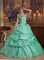 Spencer Iowa/IA Apple Green One Shoulder Pick-ups Elegant Quinceanera Dress With Hand Flowers Taffeta