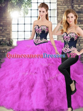 Custom Fit Sleeveless Beading and Embroidery Lace Up Sweet 16 Dress