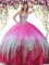 Beading Sweet 16 Dresses Multi-color Lace Up Sleeveless Floor Length