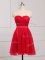 Empire Dama Dress Red Sweetheart Tulle Sleeveless Mini Length Zipper