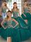 Teal Lace Up Straps Beading and Embroidery 15th Birthday Dress Tulle Sleeveless