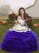 Hot Selling Purple Straps Neckline Embroidery and Ruffled Layers Little Girls Pageant Gowns Sleeveless Lace Up