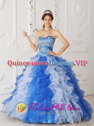 Organza Sweetheart Quinceanera Dress In Beaded Decorate Multi-color in Troy Alabama/AL