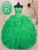Sweetheart Sleeveless Organza 15th Birthday Dress Beading and Ruffles Lace Up(SKU PSSW0221-3BIZ)