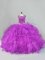 Fantastic Floor Length Ball Gowns Sleeveless Purple Sweet 16 Dress Lace Up