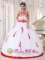 North East Pennsylvania/PA Pretty White Quinceanera Dress With Strapless Satin and Organza Appliques Decorate