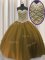 Affordable Brown Sleeveless Floor Length Beading Lace Up Party Dress for Girls