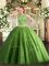 Wonderful Green Sleeveless Beading and Appliques Floor Length 15 Quinceanera Dress