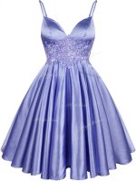 Light Blue Sleeveless Knee Length Lace Lace Up Court Dresses for Sweet 16(SKU SWBD128-12BIZ)