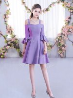 Chiffon Half Sleeves Mini Length Dama Dress and Ruching