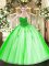 Tulle Sleeveless Floor Length Quinceanera Dresses and Beading
