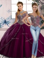 Ball Gowns Cap Sleeves Purple Quinceanera Dresses Brush Train Lace Up(SKU SJQDDT2075009BIZ)
