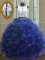 Glamorous Royal Blue Scoop Clasp Handle Appliques and Ruffles Quinceanera Dress Sleeveless