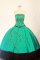 Beautiful ball gown strapless floor-length green appliques quinceanera dresses FA-X-064
