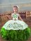Scoop Sleeveless Organza Pageant Gowns For Girls Embroidery and Ruffles Lace Up