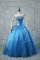 Sleeveless Lace Up Floor Length Beading and Sequins 15th Birthday Dress