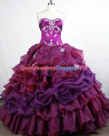 Elegant Ball Gown Sweetheart-neck Floor-length Purple Quinceanera Dresses Style FA-C-029 - Click Image to Close