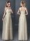 Lovely Scoop Sleeveless Vestidos de Damas Floor Length Lace and Hand Made Flower Champagne Tulle