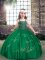 Straps Sleeveless Lace Up Little Girl Pageant Gowns Dark Green Tulle
