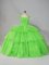 Ball Gowns Beading and Ruffled Layers and Ruching Vestidos de Quinceanera Lace Up Organza Sleeveless Floor Length