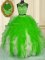 Perfect Scoop Sleeveless Floor Length Beading and Ruffles Zipper Quinceanera Gowns with