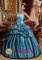 Wholesale Blue Hand Made Flower Pick-ups Sweet Quinceanera Dress With Strapless Taffeta in Harrison Arkansas/AR