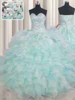 Sleeveless Lace Up Floor Length Beading and Ruffles Sweet 16 Dress(SKU PSSW0449BIZ)