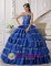 Sweetheart For Blue Stylish Quinceanera Dress With Ruffles Layered and Embroidery In Lincoln Park Michigan/MI