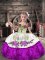 New Arrival Purple Ball Gowns Off The Shoulder Sleeveless Organza Floor Length Lace Up Beading and Embroidery and Ruffles High School Pageant Dress