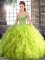 Clearance Yellow Green Vestidos de Quinceanera Military Ball and Sweet 16 and Quinceanera with Beading and Ruffles Sweetheart Sleeveless Lace Up