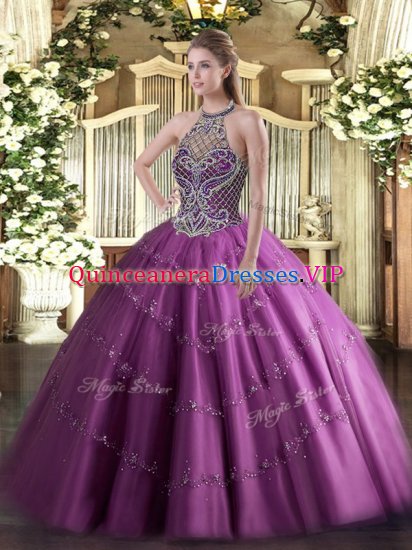 Flirting Sleeveless Beading Lace Up Quinceanera Gown - Click Image to Close