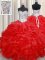 Nice Red Lace Up 15 Quinceanera Dress Beading and Ruffles Sleeveless Floor Length