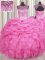 Excellent See Through Scoop Sleeveless Organza Quinceanera Dress Beading and Ruffles and Pick Ups Lace Up