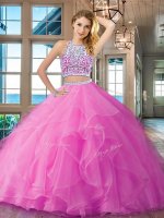 Fantastic Scoop Sleeveless Backless Sweet 16 Dress Lilac Organza(SKU SXQD006-1BIZ)