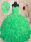 Organza Sweetheart Sleeveless Lace Up Beading and Ruffles Quinceanera Dress in Green