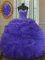 Glittering Purple Sweetheart Neckline Beading and Ruffles and Pick Ups Quinceanera Gown Sleeveless Lace Up