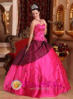 Gunnislake Cornwall Hot Pink For Brand New Quinceanera Dress Embroidery and Sweetheart with Beading(SKU QDZY359y-1BIZ)