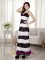 Poipu Hawaii/HI White and Black Empire Spaghetti Straps Ankle-length Chiffon dramatic Quinceanera DamaDress