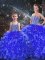 Superior Ball Gowns Quinceanera Gown Blue Sweetheart Organza Sleeveless Floor Length Lace Up