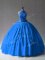 Tulle Sleeveless Floor Length Sweet 16 Dress and Beading and Appliques