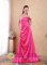 Brooksville FL Hot Pink Empire Sweetheart Brush Train Taffeta Quinceanera Dama Dress With Beading and Ruch